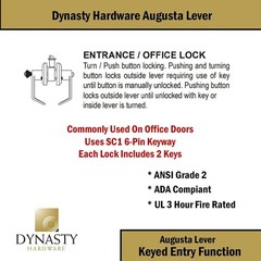 Grade 2 Commercial Duty Keyed Lever Lockset – ADA Compliant Satin Chrome Finish