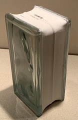 Glass Block Wave 3 3/4″ W x 7 3/4″ H x 3 1/4” D. Made by Mulia. NEW