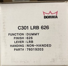 Dorma C301 LRB 626 Non-Handed Dummy Door Lever BRUSHED CHROME