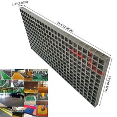 39.4″*19″(100cm*48.5cm) Gray Fiberglass FRP Grating Fiberglass Grille 1.5″ Thick