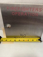Stainless Steel Firefighters Operation Elevator Door Panel 8” X 8” Brand New