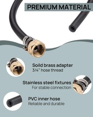 2.4 ft Mop Sink Hose with 3/4″ Male Thread – Commercial Floor Sink Replacement