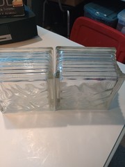 (2)Pittsburgh Corning Glass Blocks 5 3/4 X 5 3/4 X 3 3/34 RARE SIZE Premiere Dec
