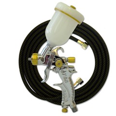 Paasche HVLP Spray Gun with .1mm Head & 10′ Braided Air Hose