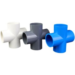 PVC 4-Way Equal Water Supply Connector Coupling Pressure Pipe Fittings 20~160mm