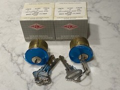 2-PACK USCAN Lock Mortise Cylinder 1 in. Adams Rite Cam SC Keyway Chrome 26D