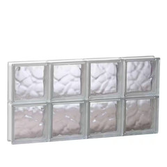 31 In. X 15.5 In. X 3.125 In. Frameless Wave Pattern Non-Vented Glass Block Wind