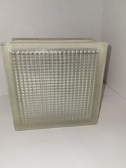 RETIRED GLASS BLOCK, Came Out Of USA Home, Lined, 7.75×7.75×3 7/8 In