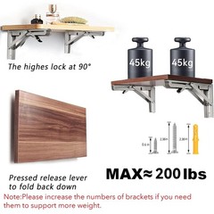 Folding Shelf Brackets 14 inch 4 Pcs Max. Load 330lb – Heavy Duty Stainless S…