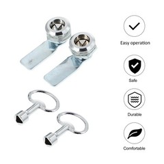2 Count Multipurpose Triangle Lock Cabinet Keyed Locks Baby Proof Keys