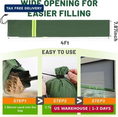 LANNEY Long Sand Bags for Flooding, 4 Pack 4 ft x 8 in Thickened Canvas Reusable
