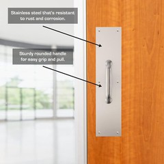 Commercial 15″ BRINKS Pull Plate Satin Aluminum Finish Commercial – BC41006, New