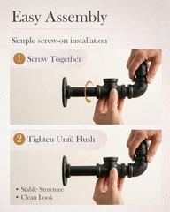 Niubid 30 Pack 1/2 Inch Cast Iron Pipe Fittings (10 Elbows, inch, Black