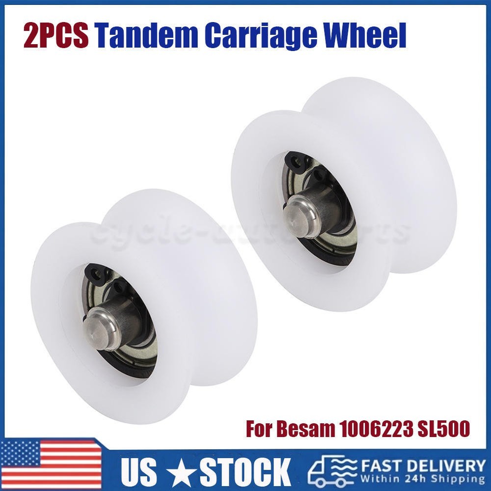 2pcs Tandem Carriage Wheel Sliding Door Roller Bearing For Besam 1006223 SL500