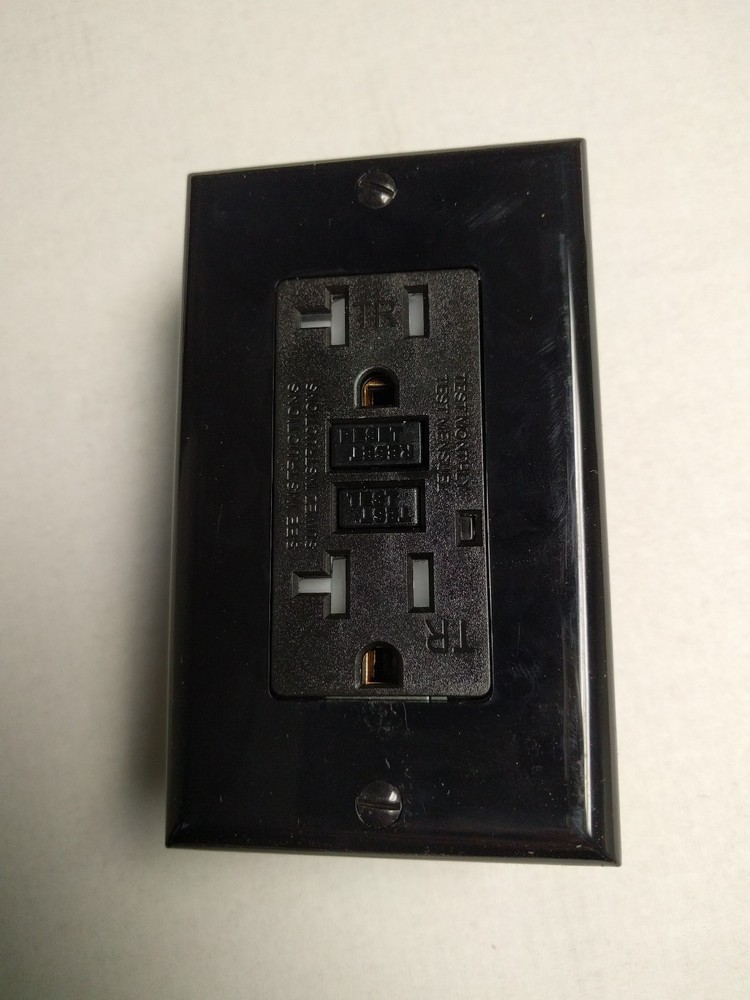 (5 pc) NEW 20A Tamper Resistant TR GFCI Outlet Receptacle 20 Amp BLACK w/LED