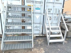 Stairs Industrial WELDED ALUMINUM PREFAB STAIRWAYS 45 degrees 56″-36″-66″H New