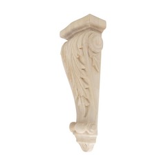Outwater 11-1/4″ x 4-3/8″ x 2-1/4″ Unfinished Maple Acanthus Leaf Wood Corbel