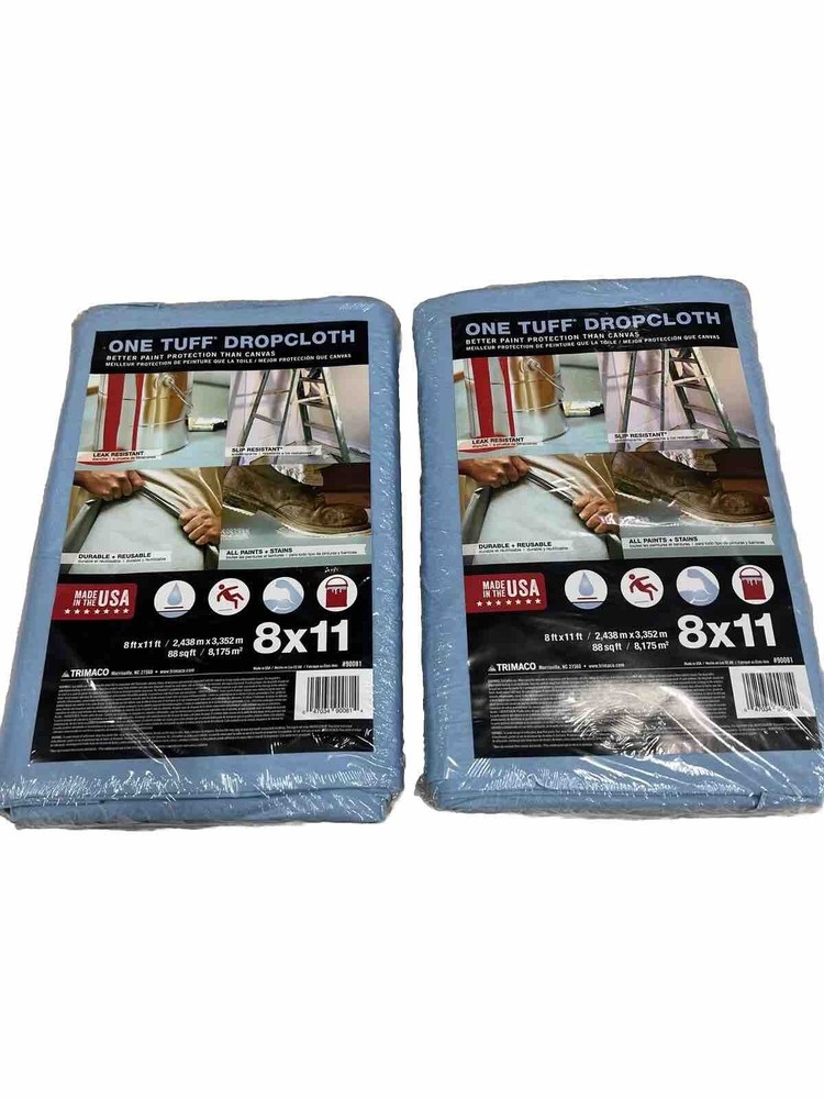 Trimaco One Tuff 10 Mil Paper/Plastic 8-ft x 11-ft Drop Cloth (2 PACK)