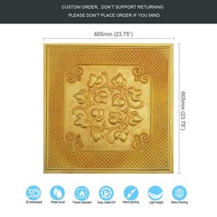 Antique Ceiling Tin Tile Wall Panel Interior Decor for Cafe PL66 golden 10pcs