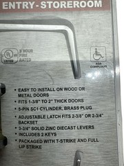 Universal Hardware Keyed Entry Storeeoom Lever Flat Satin Chrome UH40050 New