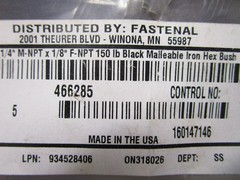 1/4″ M-NPT x 1/8″ F-NPT Merchant Steel Hex Bushing QTY 5