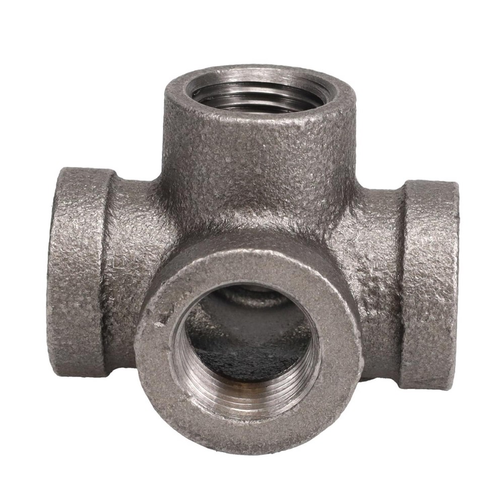 STZ Industries 1/2 in. FIP each T X 1/2 in. D FIP Black Malleable Iron 5-Way Cr