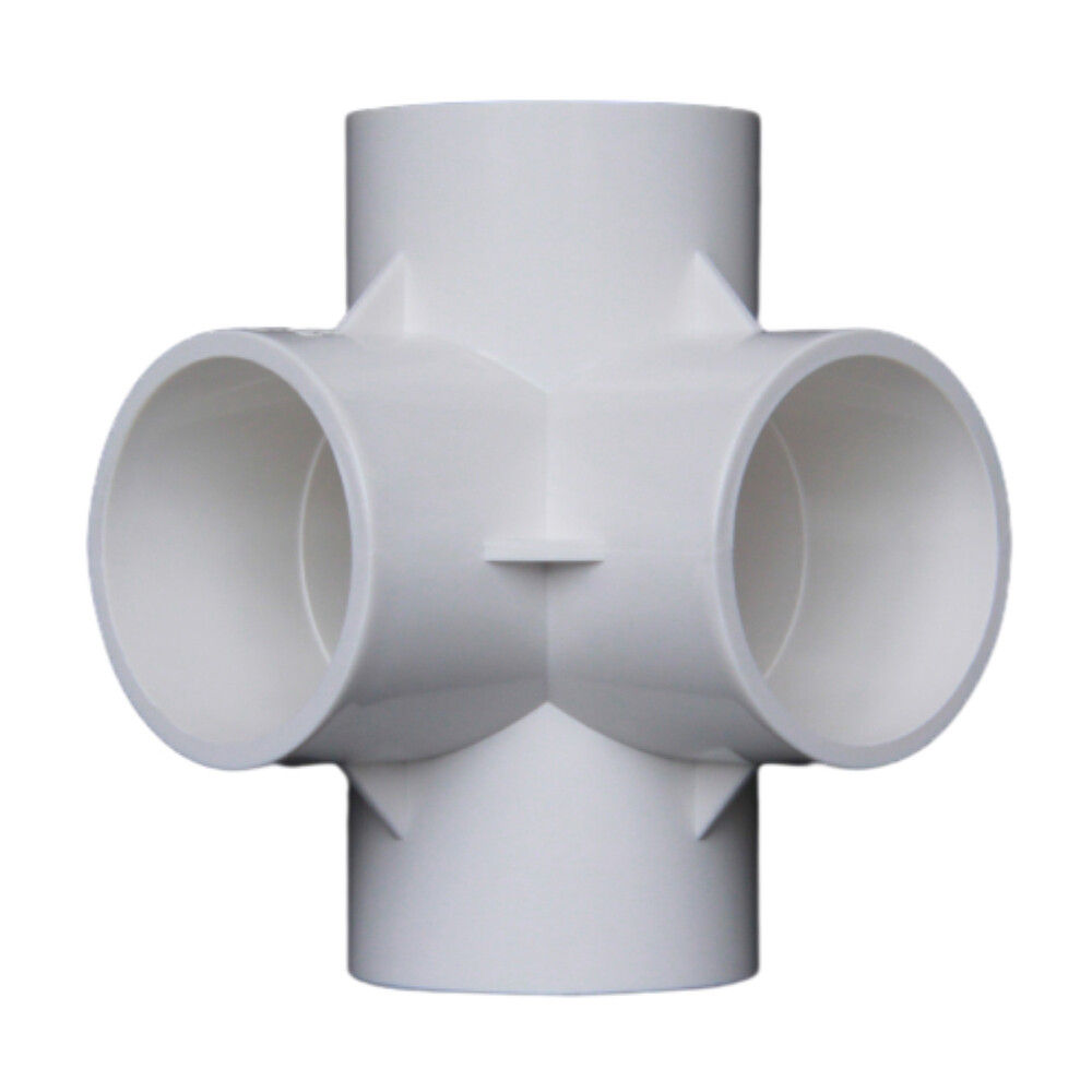 Furniture Grade 4-Way Side Outlet Tee PVC Fitting 20mm 25mm 32mm 40mm 50mm