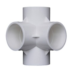 Furniture Grade 4-Way Side Outlet Tee PVC Fitting 20mm 25mm 32mm 40mm 50mm