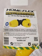 HOME-FLEX 1-1/4 in. IPS DR 11 Underground Yellow Poly Gas Pipe Tee (18-401-012)