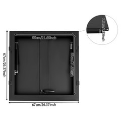 Black Aluminum Roof Hatch 55×55 cm — Roof Access With 90° Hydraulic Support