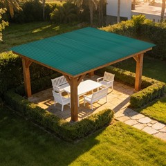 25-Pc Roof Sheet Set Weatherproof Panels DIY Flexible Roofing, Green, used