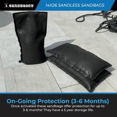 Sandbaggy 14″ x 26″ Water Activated Sandbags – Stronger Than Quick Dam Bags