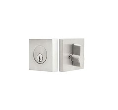 EMTEK S50003-SS Epltome Square Single Sided Deadbolt SS 2 3/8″ Bkst w/2 Keys