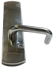 Commercial Door Pull Lever Handle Escutcheon Plate Chrome Lock Trim