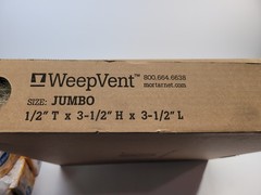 Keene WeepVent Almond 0.5″ x 3.5″ x 3.5″ Masonry Weep Hole Vents Box of 125 NEW