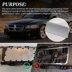 1/4″ Thickness Plenum Plate(1PCS) Compatible with Dodge 360 Magnum 5.2L 5.9L …