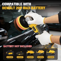 Cordless Buffer Polisher for Dewalt 20v Max Battery, Brushless Rotary Car Buf…