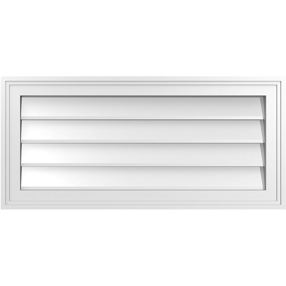 Ekena Millwork 30W X 14H Rectangle Surface Mount Pvc Gable Vent Non-Functional