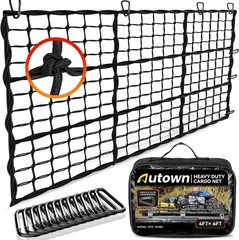 AUTOWN Cargo Net for Pickup Truck Bed – Stretchable 4′ x 6′ to 8′ x 12′ with …
