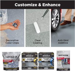 Rust-Oleum 317286 RockSolid Polycuramine Garage Floor 1 Car, Dark Gray