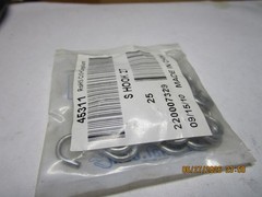 #27 1″L-Inside .080″-Wire 12lb-WLL Zinc Plated S-Hook QTY 25