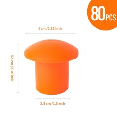 80 Pcs Rebar Caps, Mushroom Safety Cap, Orange Plastic Rebars