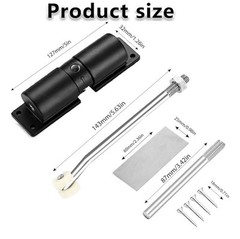 2 Pack Black Automatic Door Closer Zinc Alloy Safety Closer Adjustable.30 B