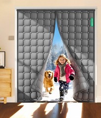 AEOCOO Thicken Wide Thermal Insulated Fit Door Size up to 72” x 80”, Grey