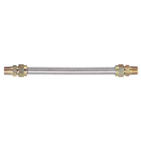 Eastman 5/8 in. OD Gas Connector – MIP x MIP, 24 in. in Stainless Steel