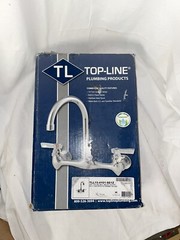 Top-Line NSF WALL MOUNT FAUCET W/8” G’NK SPOUT & CERAMIC VALVES