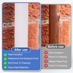 HVAC Copper Pipe Insulation Foam Tube 3/8″ ID Pipes 11ft White/Pink