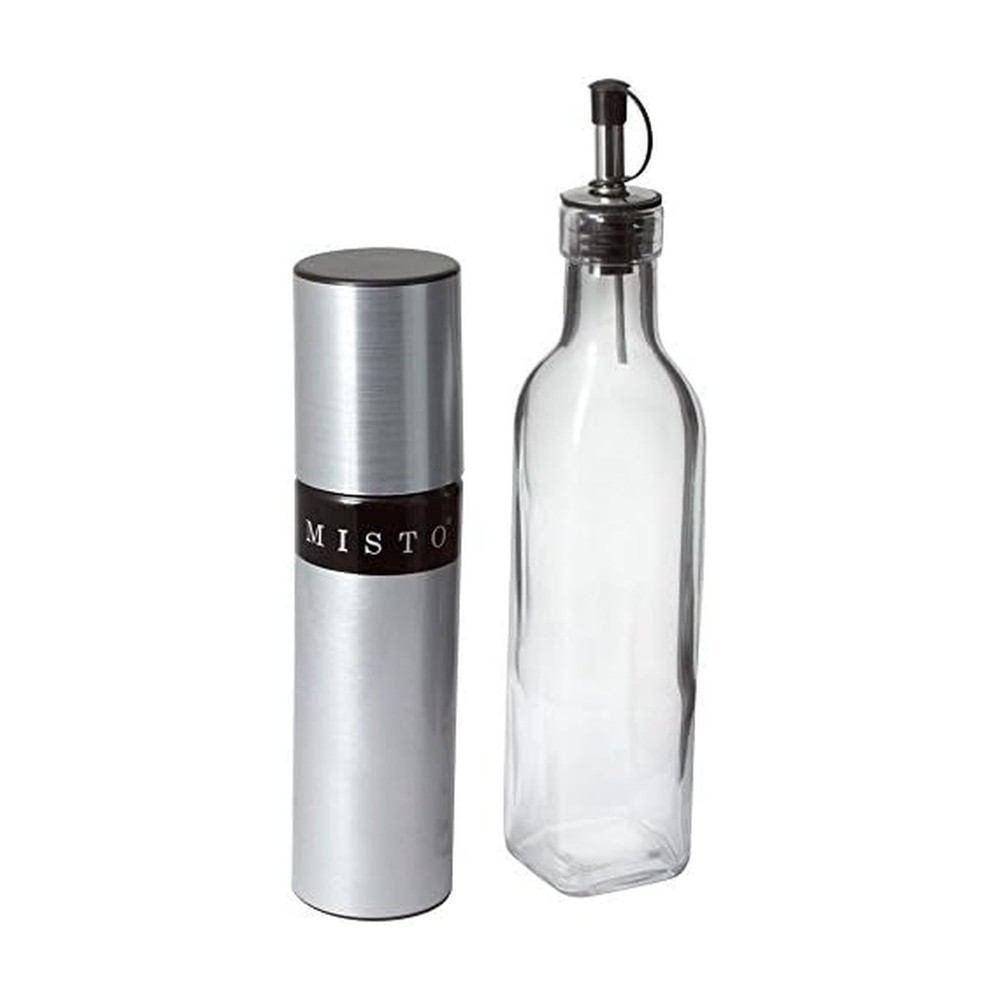 Misto Oil Sprayer, 2-Piece, Silver/Clear Clear