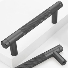 12 Pack 3 3/4 Inch 96 mm Black Barrel Cabinet Pulls Cupboard Aluminum Handles…
