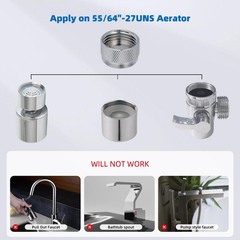 iFealClear 18-PCS Brass Faucet Adapter Kit, Kitchen Sink Aerator Adapters | 4 PC